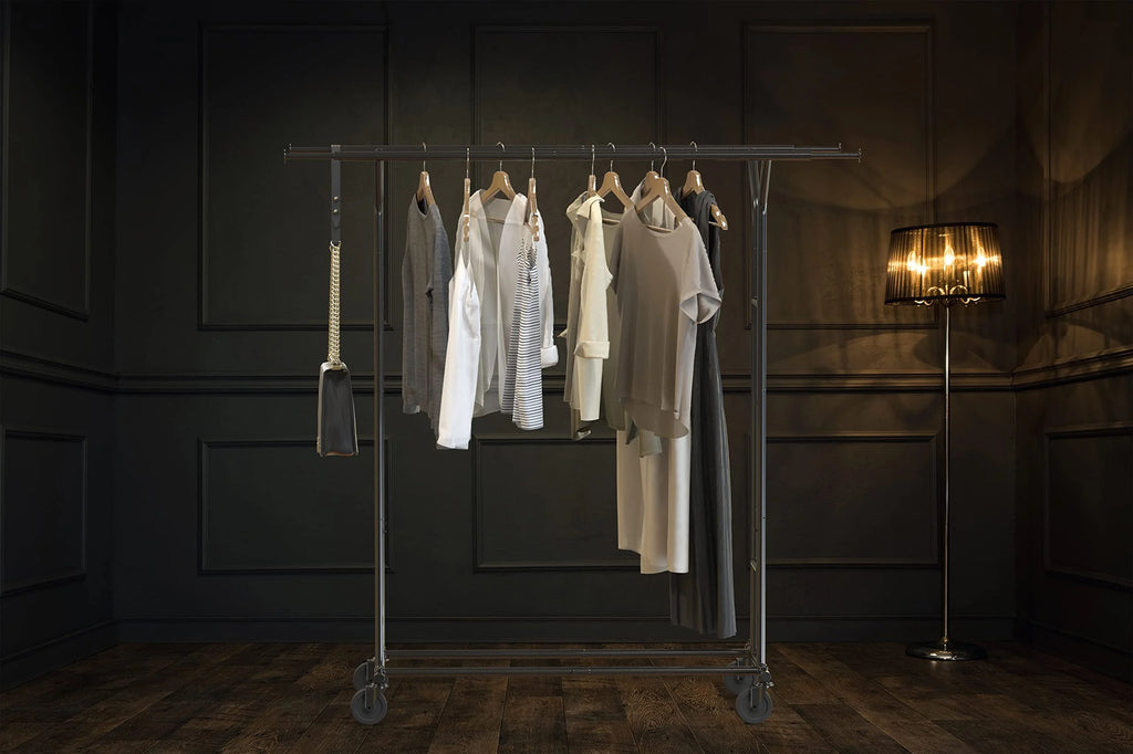 Black Double Rail Clothing Garment Rack O9303