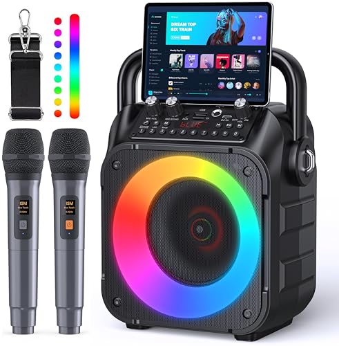 Portable Bluetooth Karaoke Machine with 2 Wireless Microphones S11638