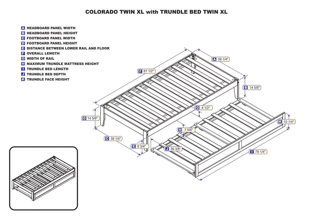 Espresso Twin XL Wood Platform Bed Frame with Trundle R6104