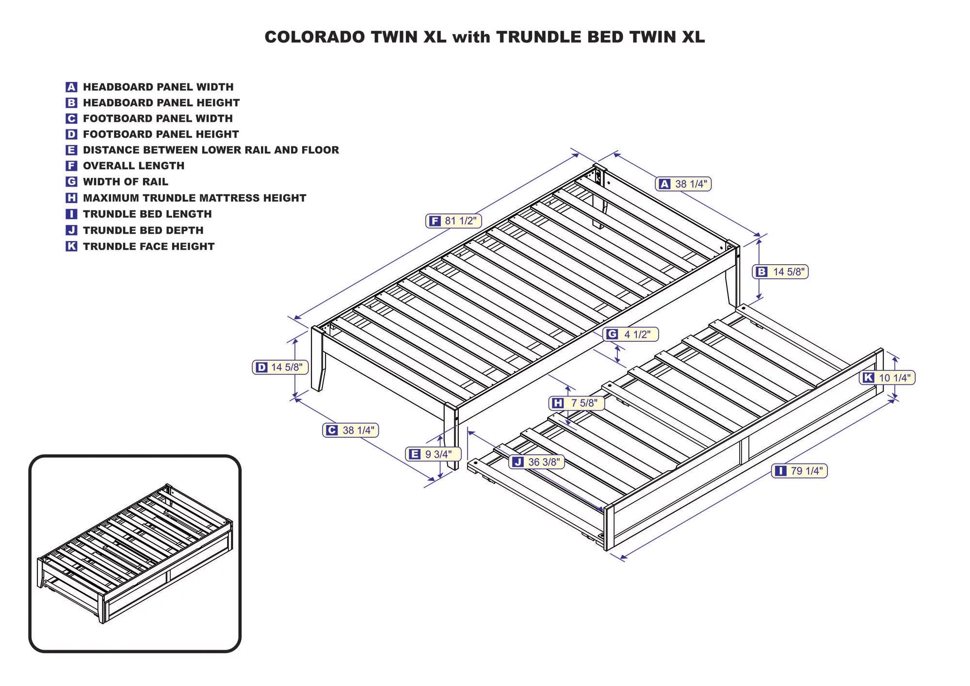 Espresso Twin XL Wood Platform Bed Frame with Trundle R6104