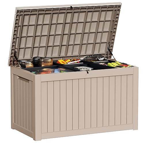75 Gallon Waterproof Resin Deck Box with Wheels R8985