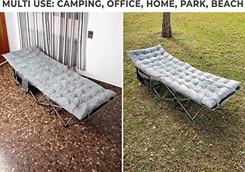 2 Pack Heavy Duty Folding Camping Cot with Mattress S2206