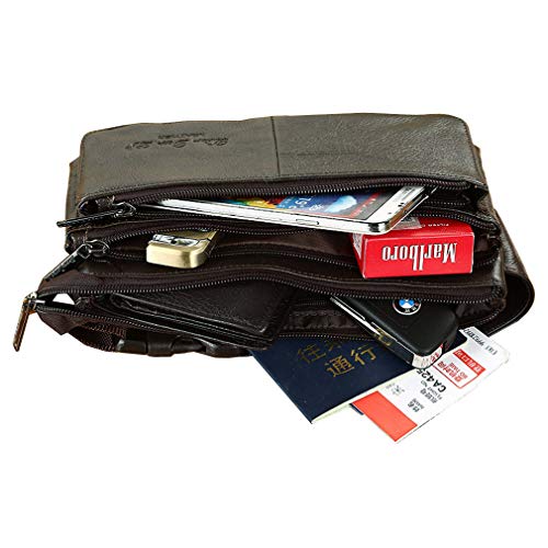 Coffee Leather Waist Bag O2184