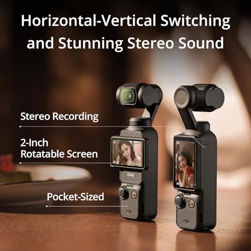 1'' CMOS 4K/120fps Vlog Camera with 3-Axis Stabilization and Mic J74976