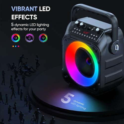 Portable Bluetooth Karaoke Machine with 2 Wireless Microphones S11638