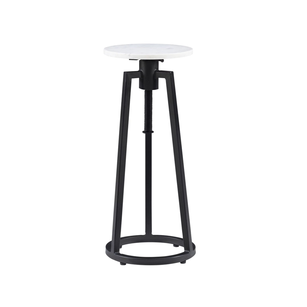 Black/White Marble Round Adjustable Height Drink Table J67196
