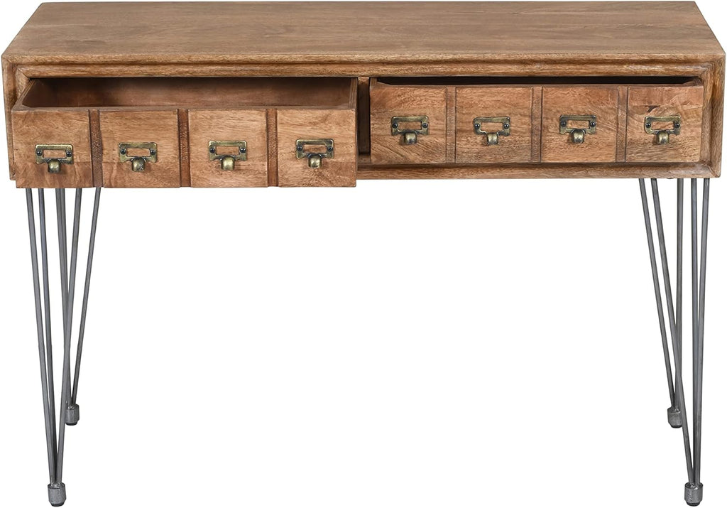 Solid Wood Console Table with Apothecary Drawers O492