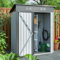 5 X 3 Ft Galvanized Metal Outdoor Storage Shed with Lockable Doors K701