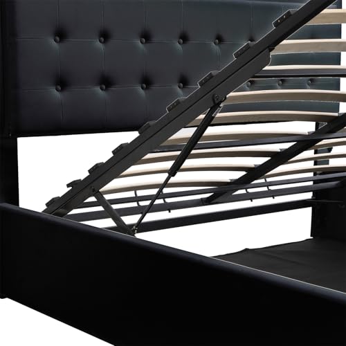 Queen Size Upholstered Bed with LED Headboard and 2 Nightstand H34923