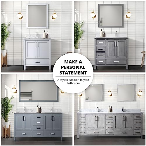 Dark Grey Double Bath Vanity with Carrara Marble Top S919
