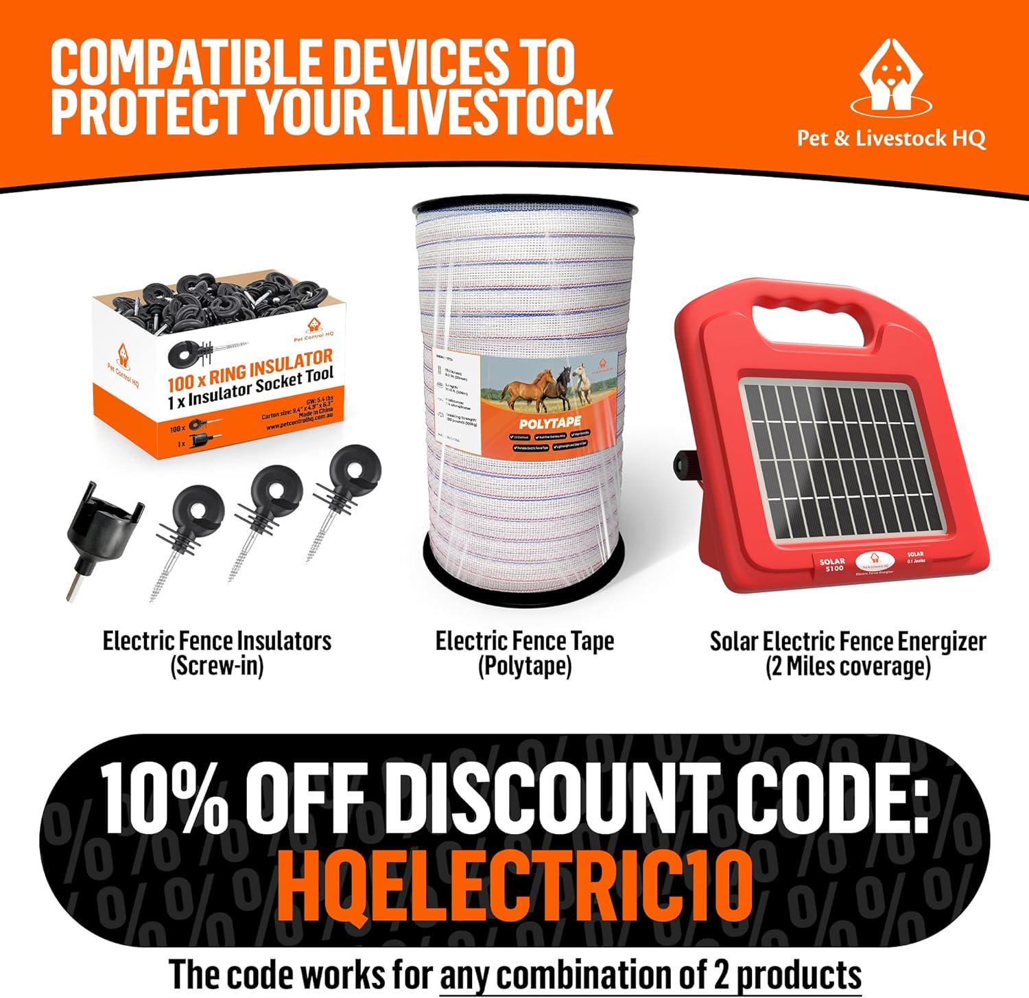 5 Mile Solar Powered Electric Fence Charger F21564