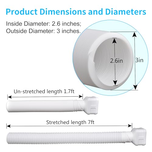 White 7ft Flexible Downspout Extender A537