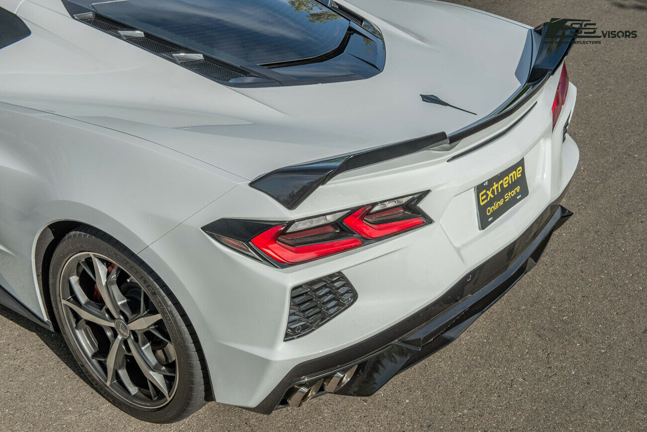 Painted Carbon Flash Metallic ABS Plastic Rear Trunk Lid Wing Spoiler Add-On Wickers Pair C6584
