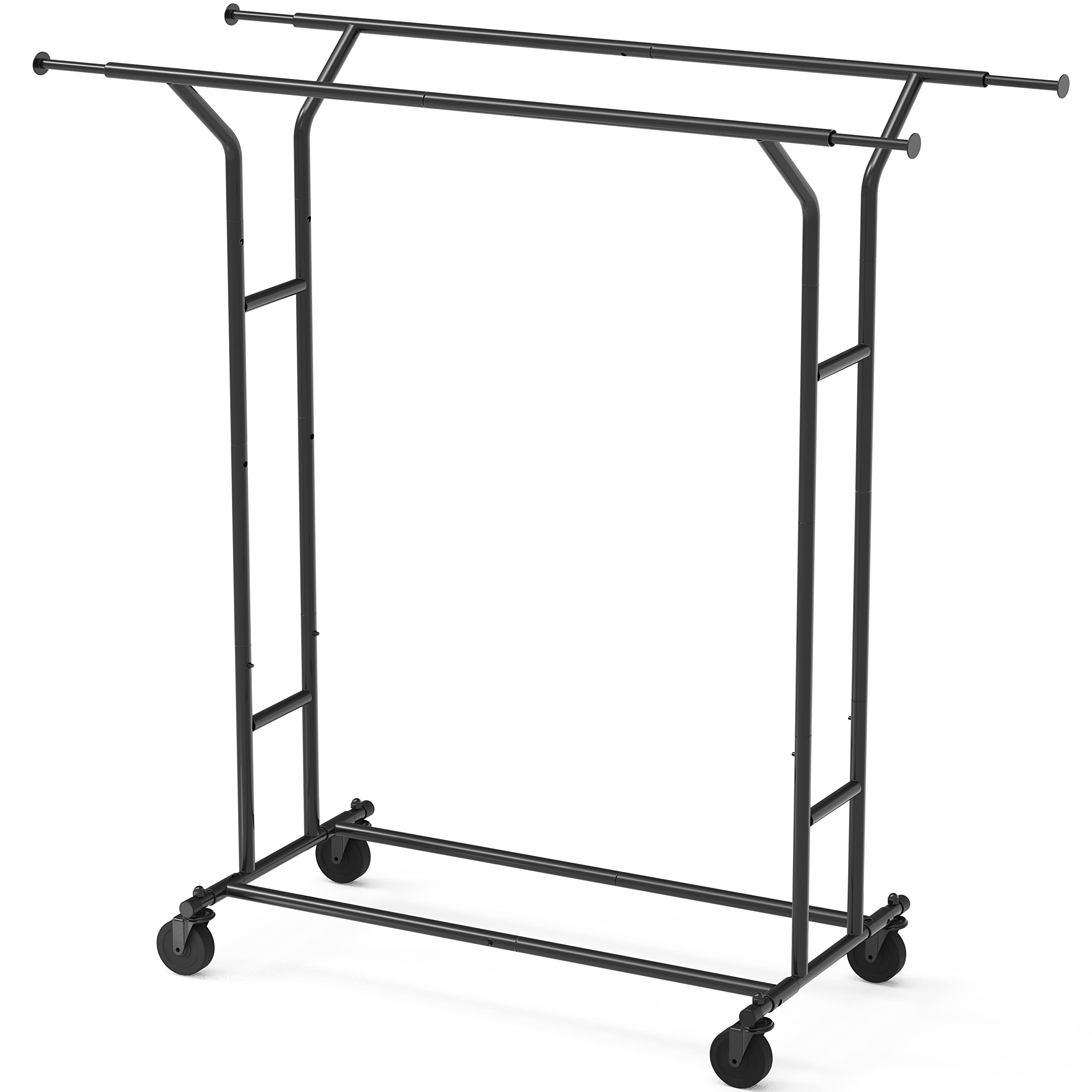 Black Double Rail Clothing Garment Rack O9303