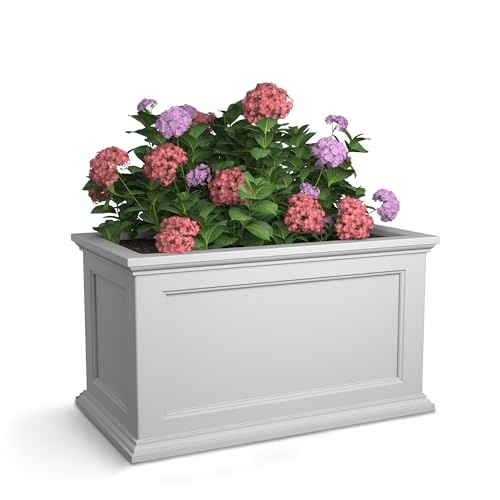 Black Rectangle Planter with Built-In Water Reservoir W72941