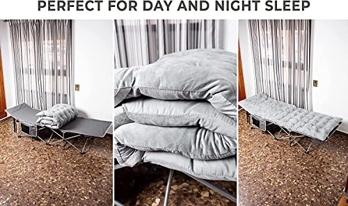 2 Pack Heavy Duty Folding Camping Cot with Mattress S2206