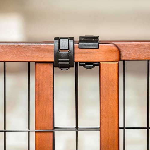 70-Inch Wide Adjustable Freestanding Wood Pet Gate R251