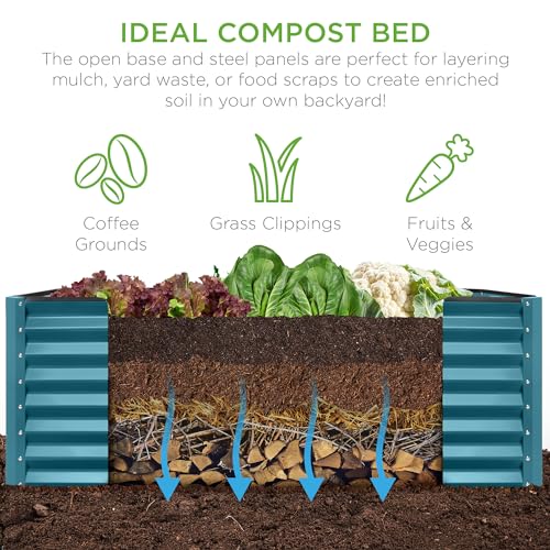Gray 8x4x2ft Outdoor Metal Raised Garden Bed H62011