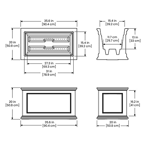 Black Rectangle Planter with Built-In Water Reservoir W72941