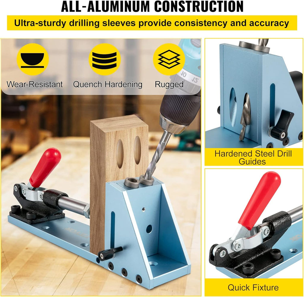 Adjustable Aluminum Pocket Hole Jig Kit X779
