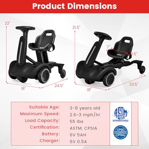 Pink 6V Electric Ride-On Drift Car Y180