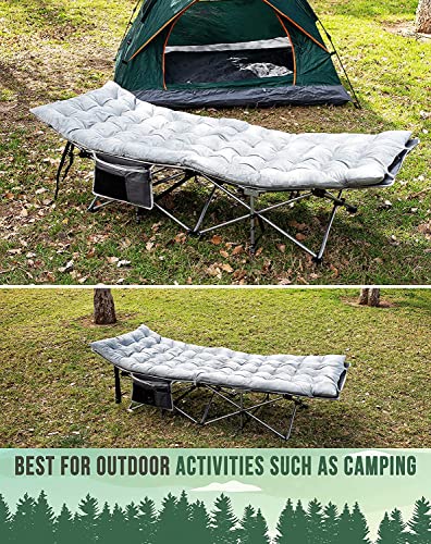 2 Pack Heavy Duty Folding Camping Cot with Mattress S2206