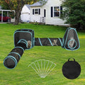 4 in 1 Outdoor Cat Tent with Tunnel, Total Length 9.45FT O4366
