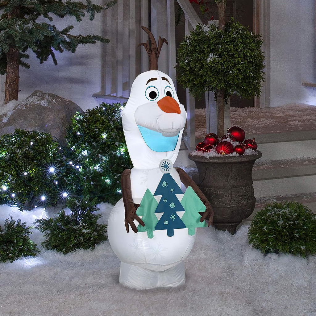 4ft Inflatable Olaf Holding Christmas Tree E45047