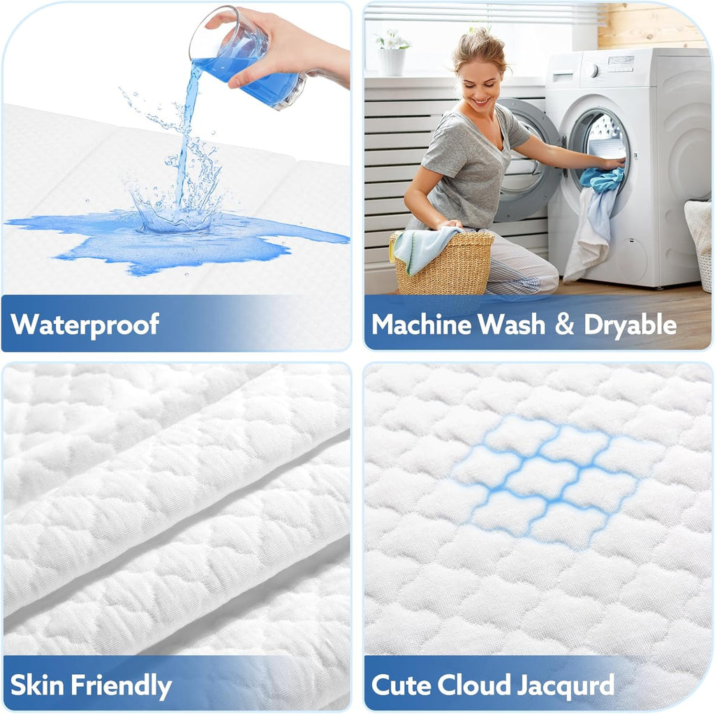 38’’x26’’ Waterproof Portable Crib Mattress Topper J33120