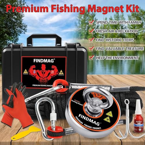 Magnet Fishing Kit 1000 LBS Pulling Force Neodymium Round Magnet 3.54inch Diameter R426