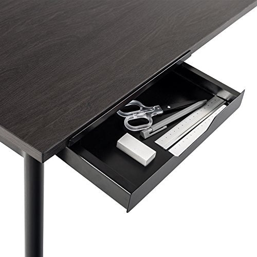 Black Metal Corner Desk with Storage Drawer B10078