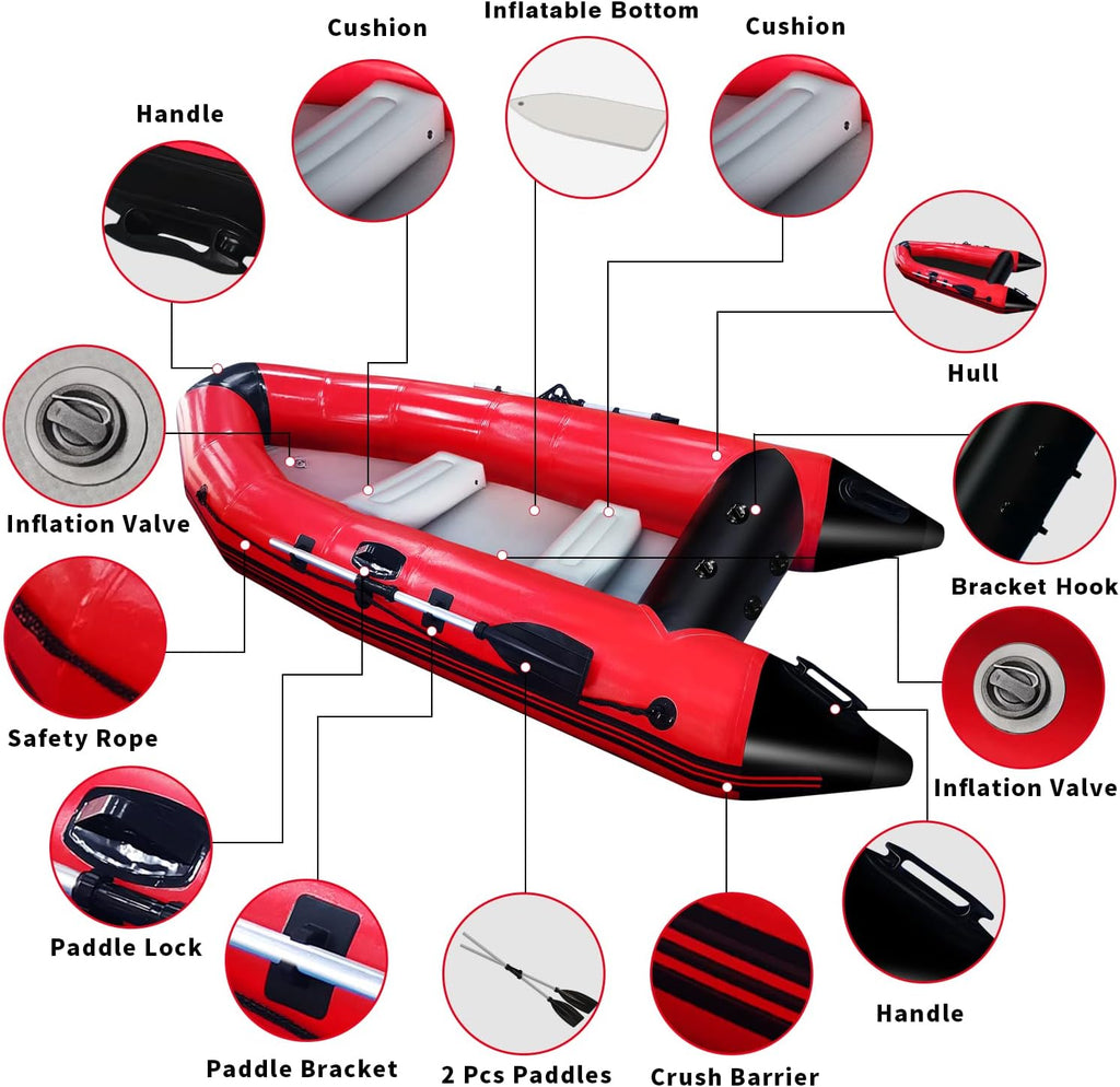 10 ft 4 Persons Inflatable Boat with Paddles Air Pump Carry Bag N905