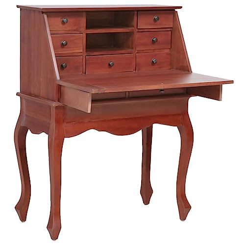 Brown Solid Wood Secretary Desk with Flip Top U468595