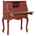 Brown Solid Wood Secretary Desk with Flip Top U468595