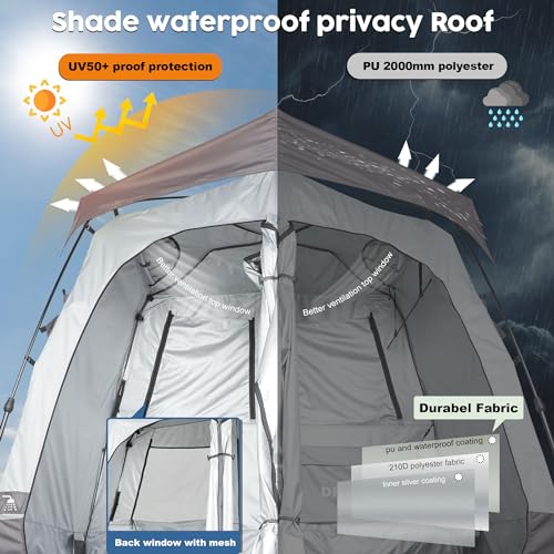 Camping Shower Tent Privacy Shelter with Floor Drain V775