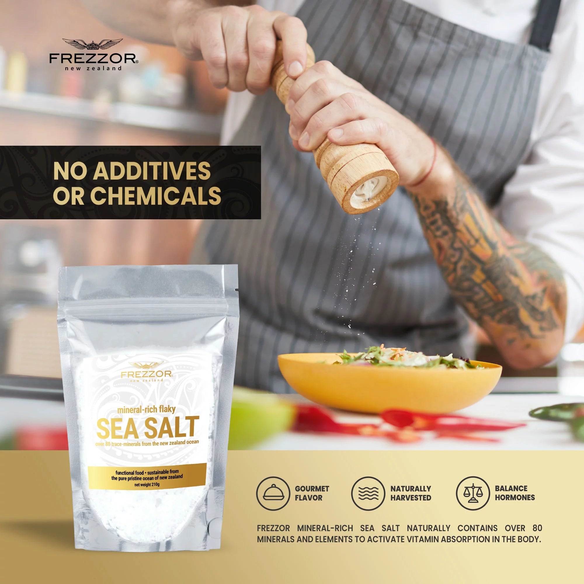 6-Pack 44.4 Oz Mineral-Rich Flaky Sea Salt J444910