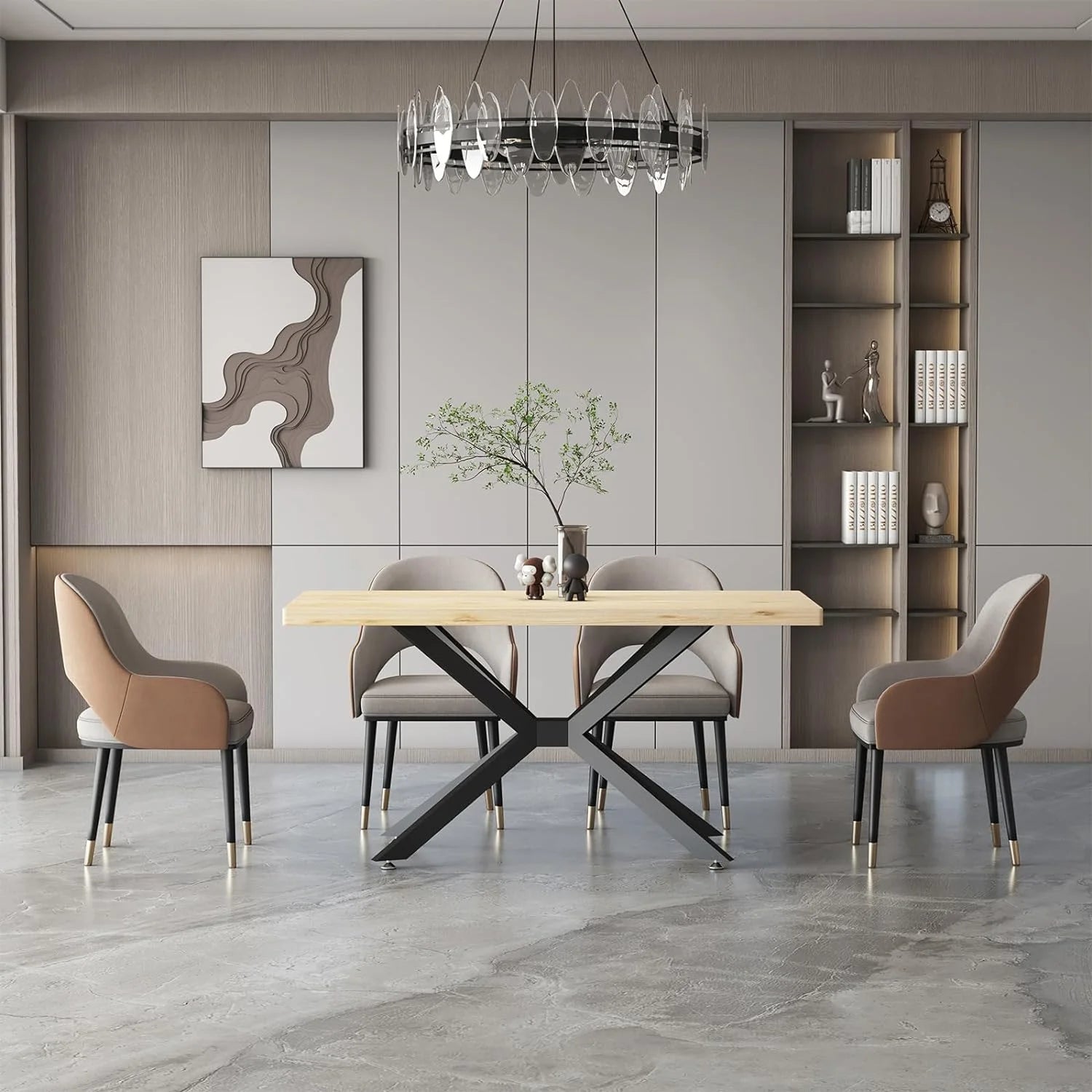 Black 28" Metal Dining Table Legs with Suction Cups U5935