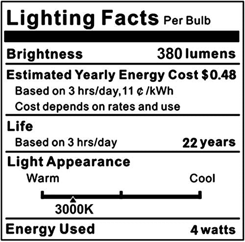 6 Pack E12 Candelabra LED Bulb 4W Daylight White 5000K I782