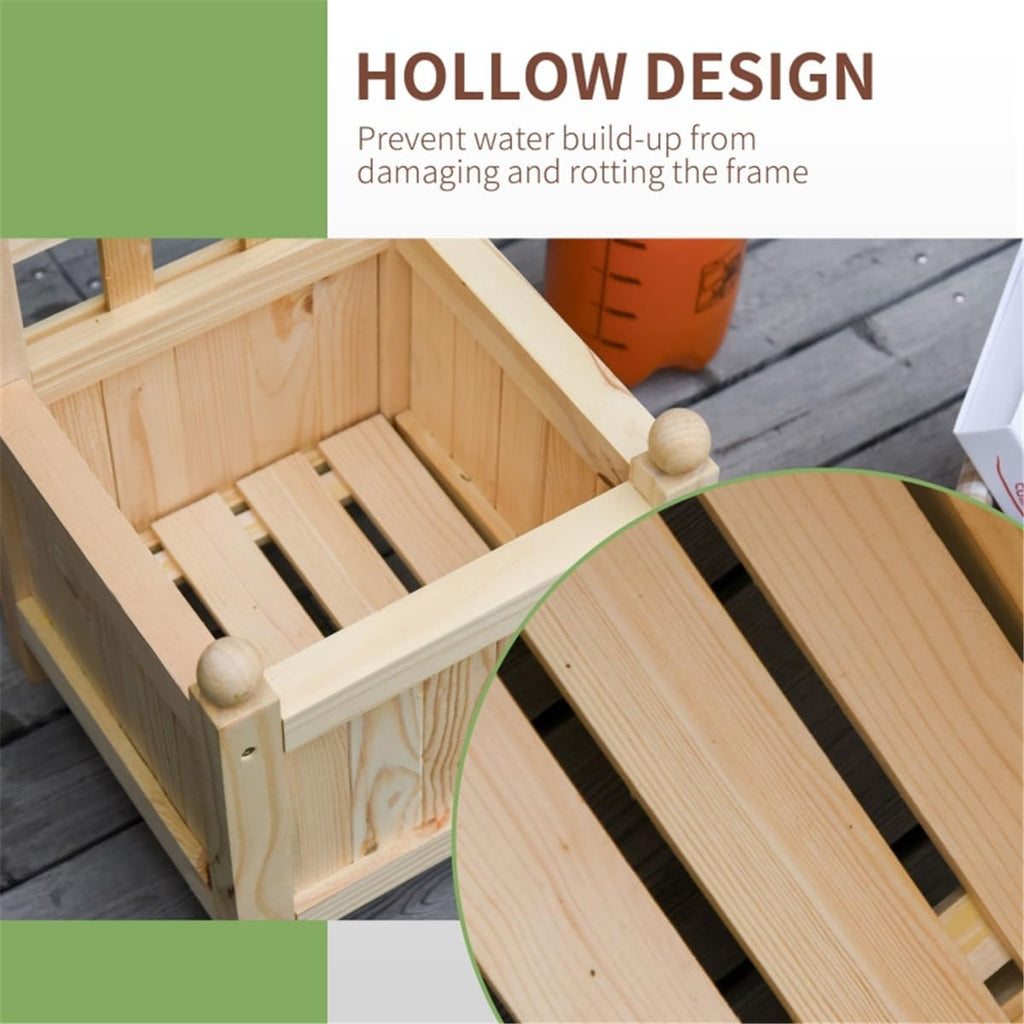Raised Garden Bed Wood Planter with Trellis B818366