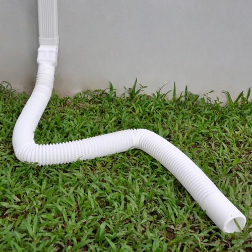 White 7ft Flexible Downspout Extender A537