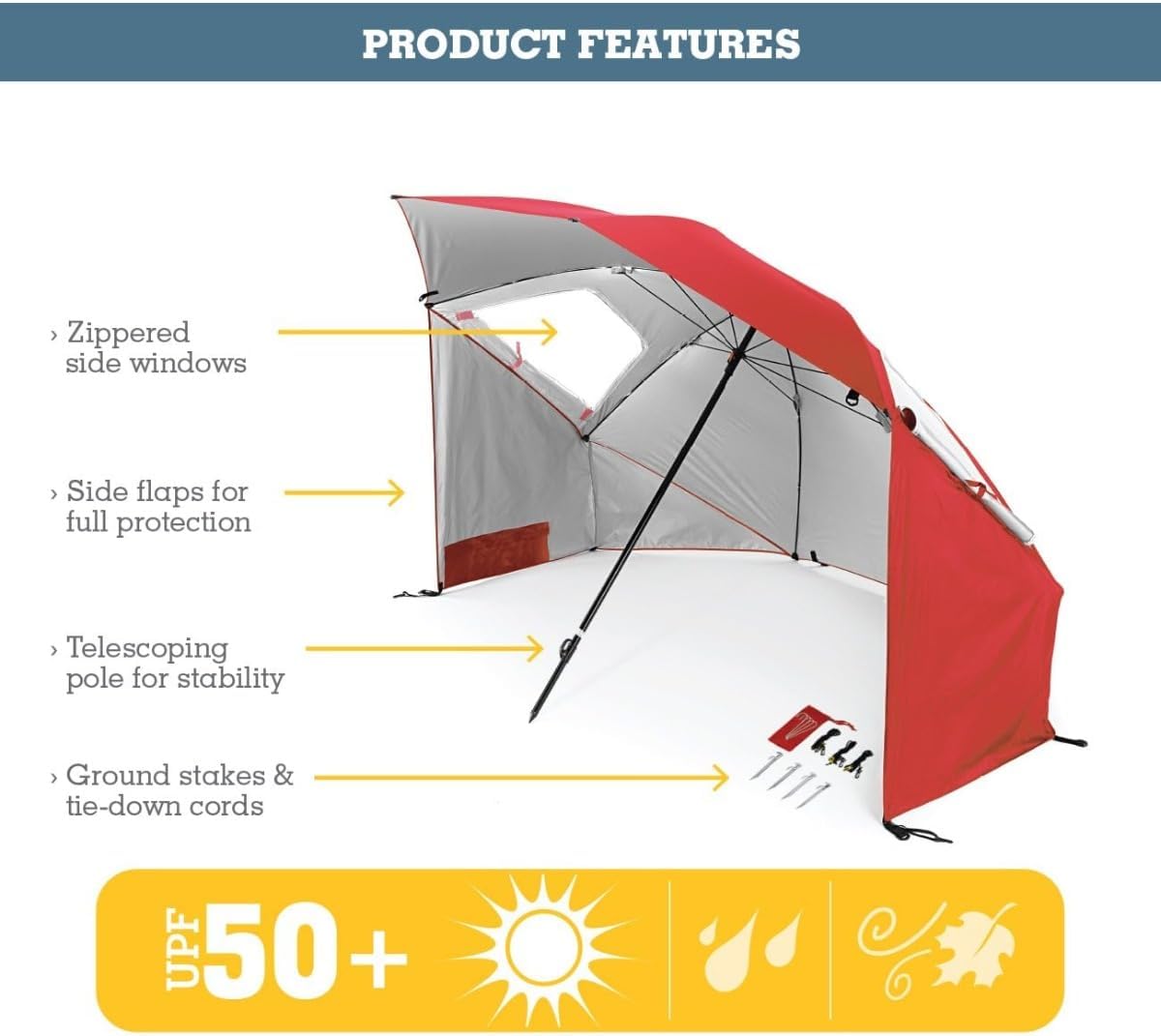 SPF 50+ Sun and Rain Canopy Umbrella (8-Foot) I396009