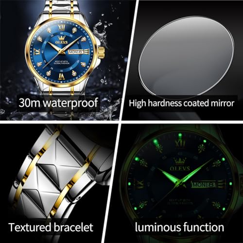 Gold Stainless Steel Quartz Dress Watch U5319