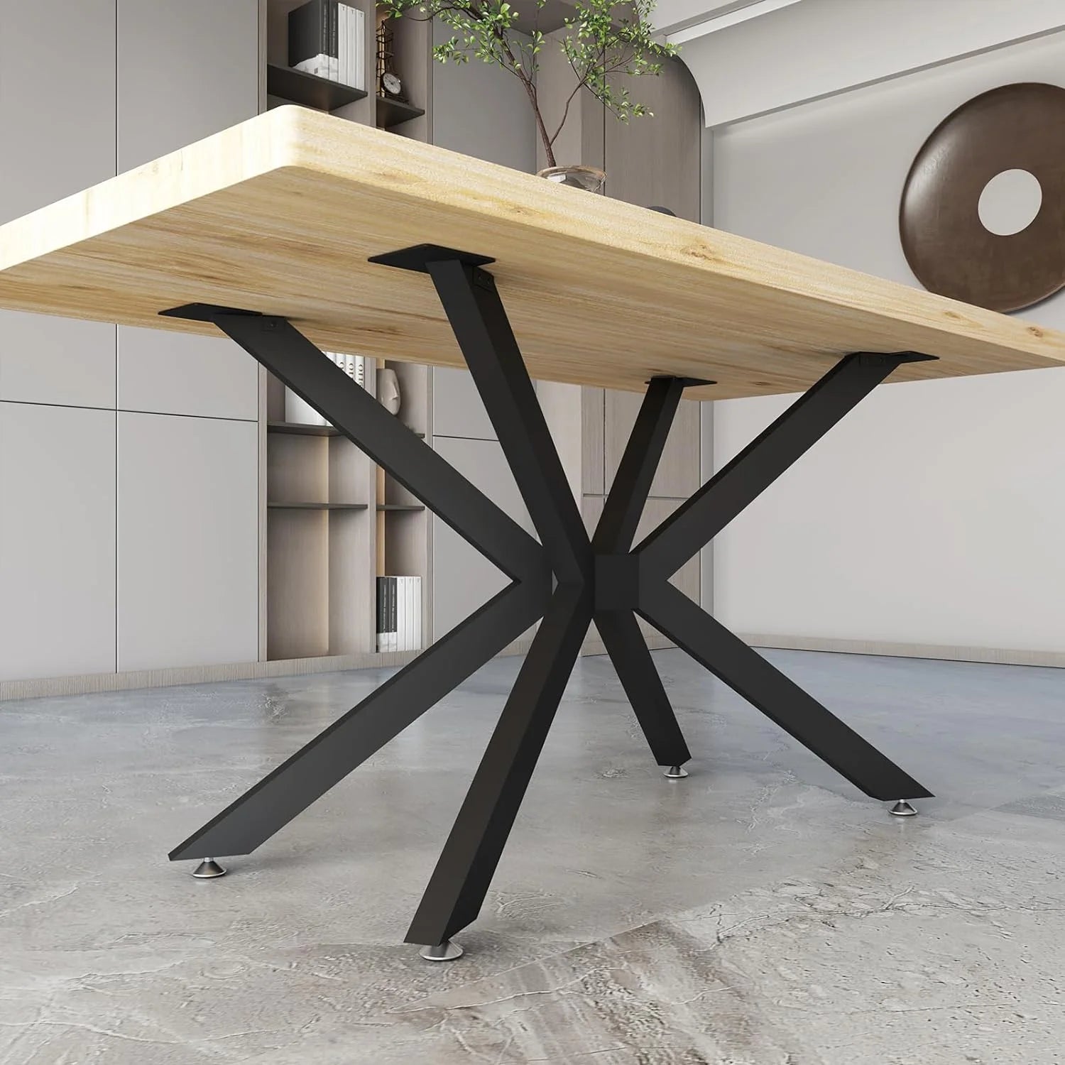 Black 28" Metal Dining Table Legs with Suction Cups U5935
