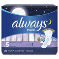 Size 5 Extra Heavy Overnight Unscented Maxi Pads with Wings, 20 Count M34209