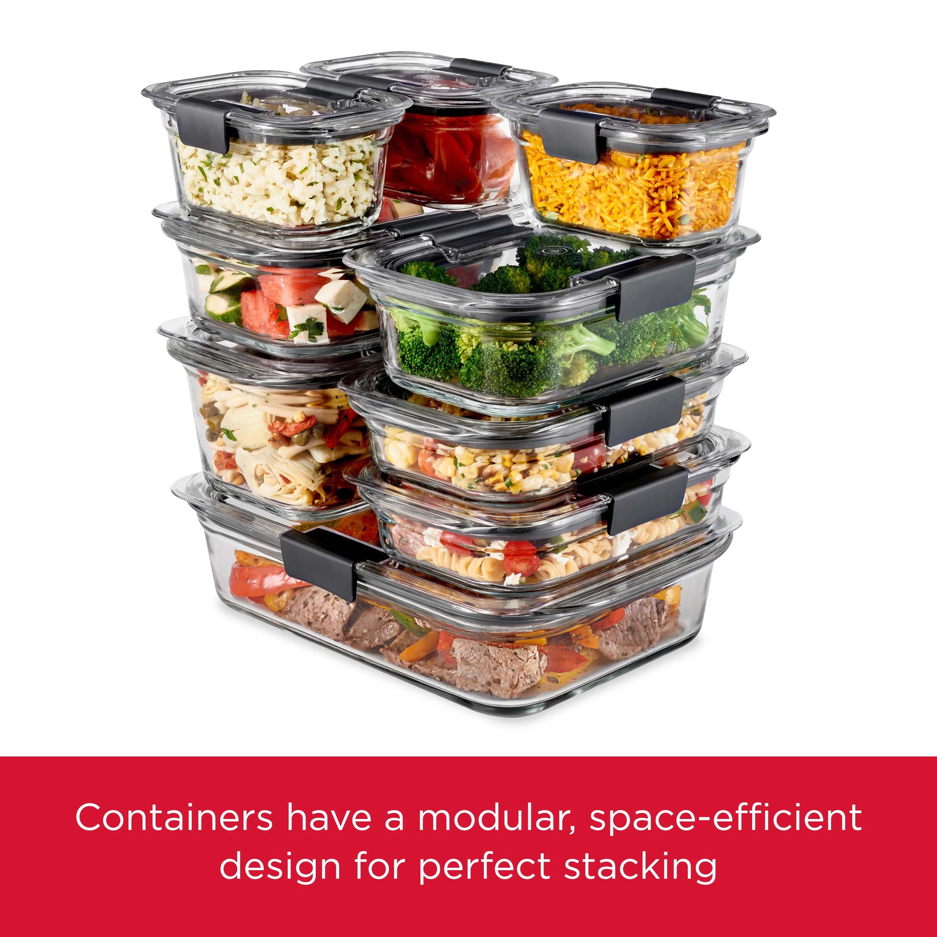 Set of 3 Glass Food Storage Containers with Latching Lids U9077