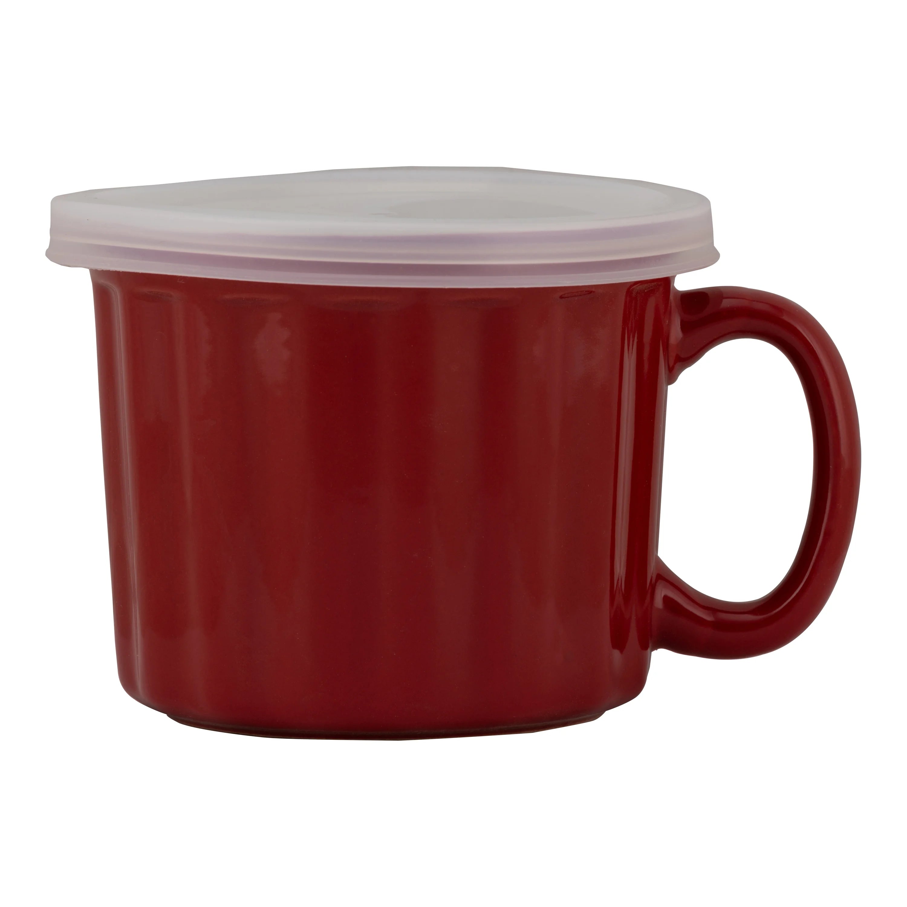 Set of 4 Red 16 fl oz Soup Mug with Lid K261158