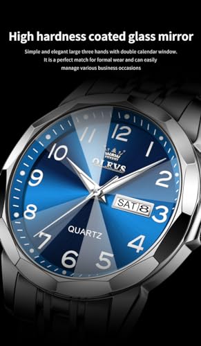 Stainless Steel Analog Quartz Date Luminous Wrist Watch G8072
