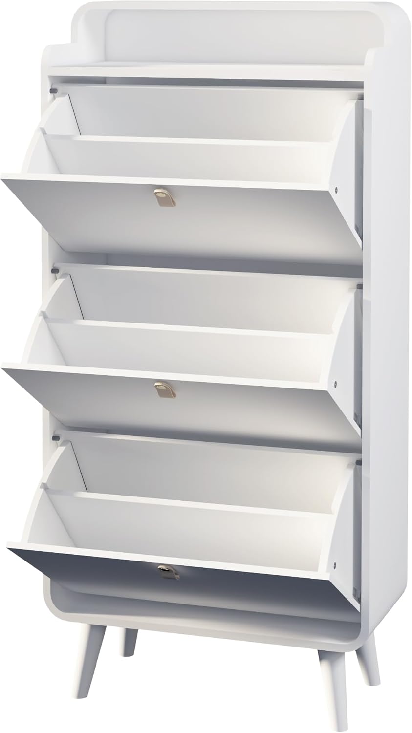 White 3 Drawer Shoe Cabinet S674033