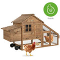 70In Mobile Fir Wood Chicken Coop with Wheels D2669