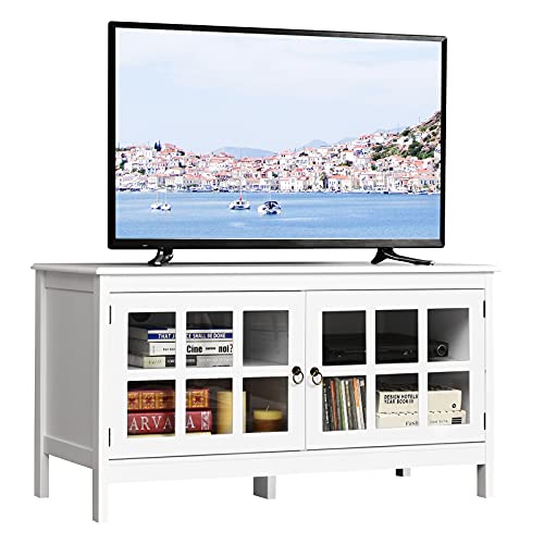 Black Wood TV Stand with 2 Doors X692